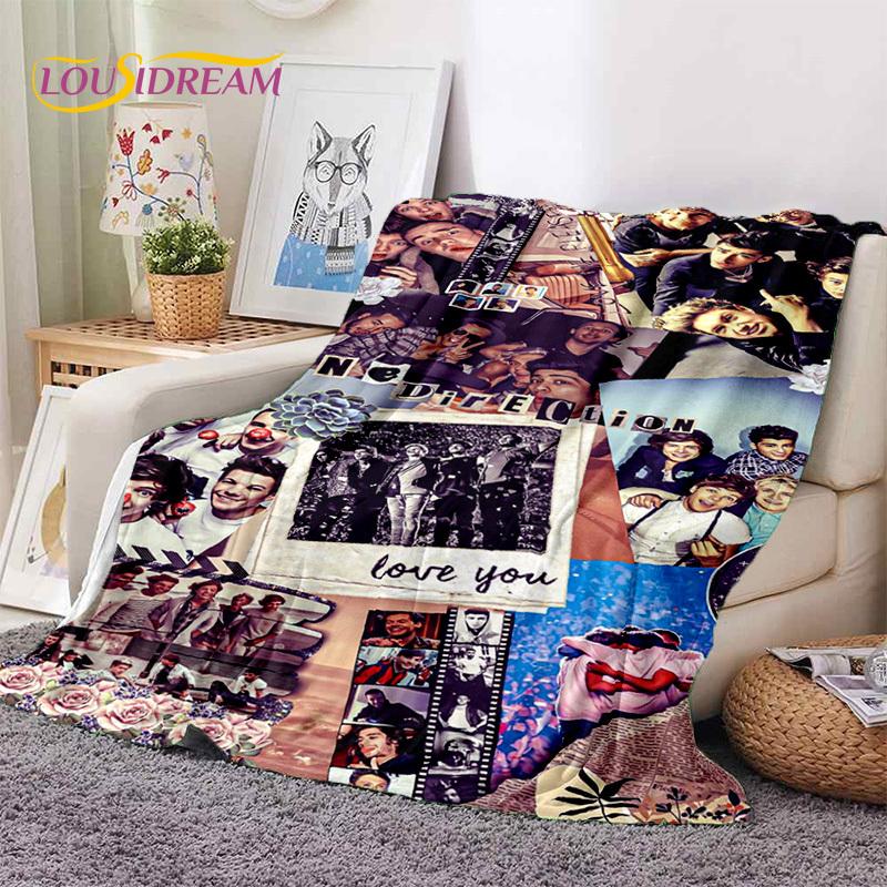2025 Rock-One Direction Combinatio 1D Star Soft Blanket,Soft Throw Blanket for Home Bedroom Bed Sofa Picnic Travel Cover Gift