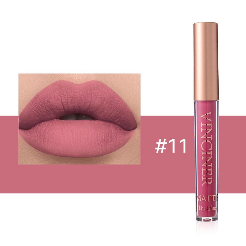 12-Farben matter flüssiger Lippenstift: Wasserdichter, langanhaltender, nicht haftender Lippenstift-Gloss für Tassen.