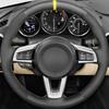 ized suede Style Car Steering Wheel Cover for Mazda MX-5 2015- MX5 ND Hand-Stitched black Steering Wheel Wrap