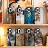 Thinking Surprised Cat  Phone Case For iPhone 17,16,15,14,13,12,11 Plus,Pro Max,XS,Colorful Silver Black Cover