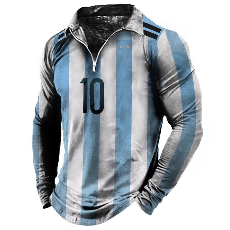 New POLO Shirt Zip Long-sleeved Lapel Men's Sweatshirt Casual Tops Tide