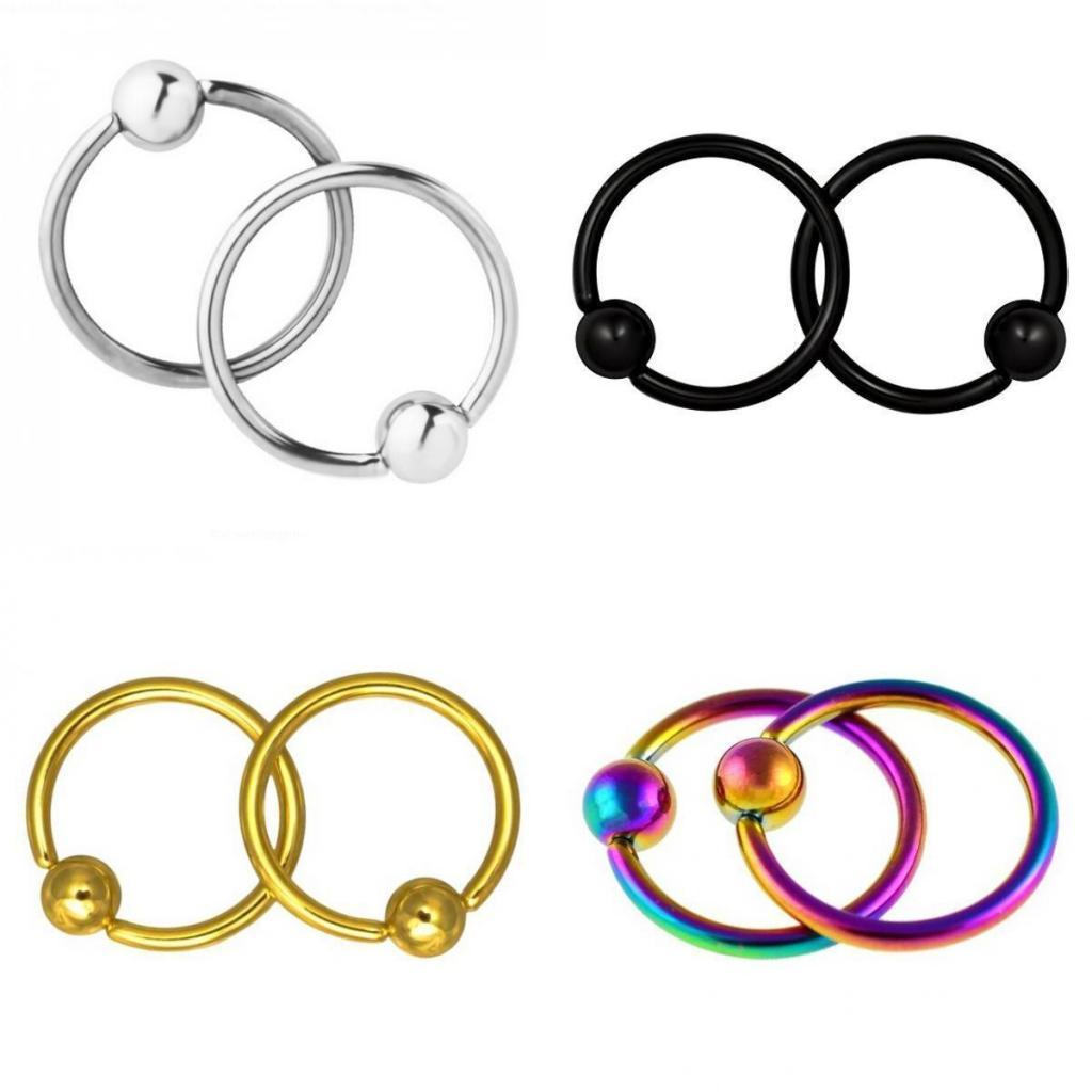 1 paar 16G Stainless Steel Hoop Captive