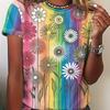 3D Digital Printing Round Neck Casual Short-sleeved T-shirt, Fashionable Short-sleeved Round Neck Top
