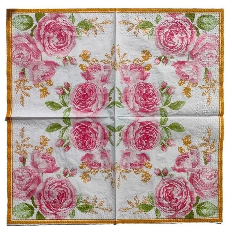 20pcs/pac Floral Printed Paper Napkins for Wedding Colorful Facial Tissues for Party Table Setting Disposable Dinner Napkins