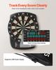 Electronic Dart Board, 336mm Target Dartboard with 43 Games & 200+ Variations for Up to 8 Players, 6 Dart Shafts with Flights & 50 Soft Tips, Color