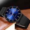 LIGE New Men's Sports Watch Cool Multifunctional Waterproof Mesh Band Quartz Blue