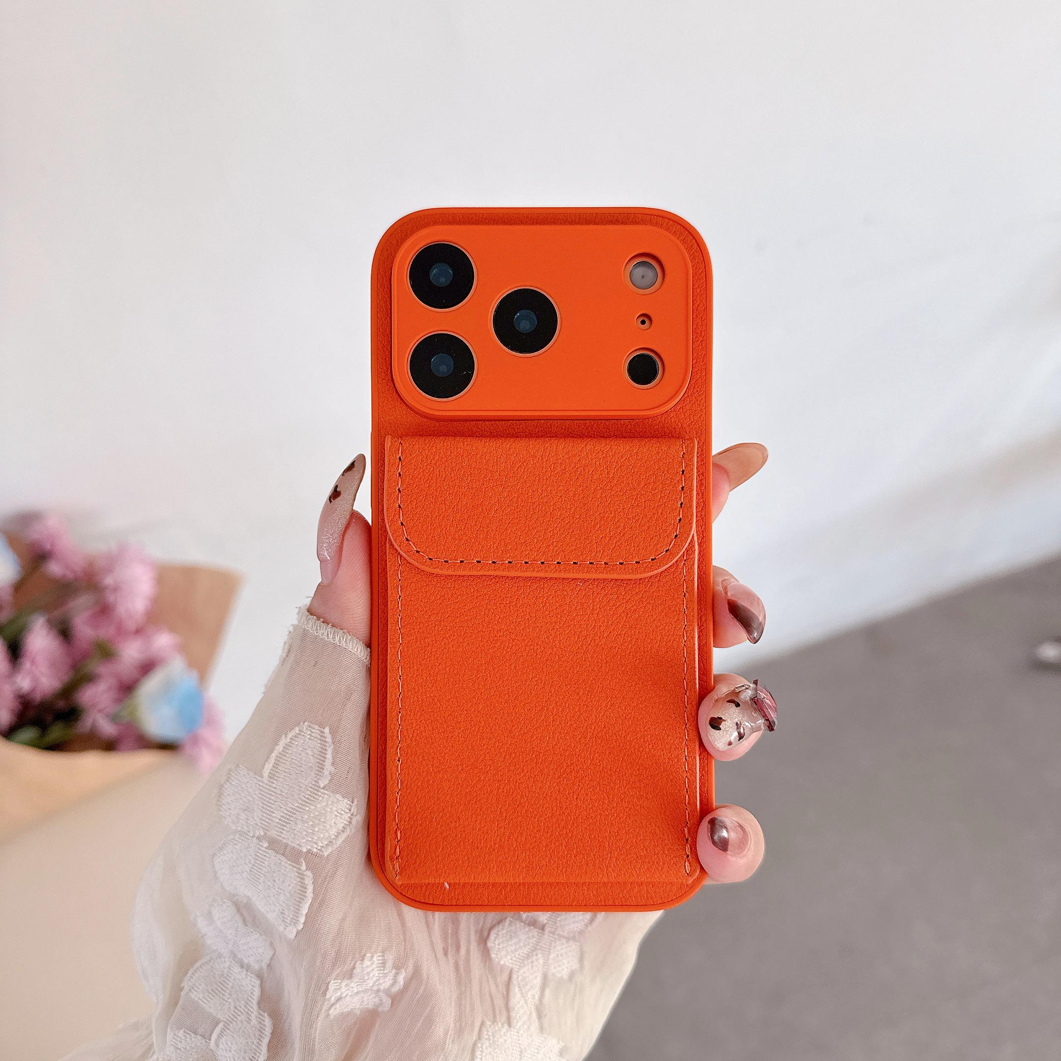 

Матовий бампер-чохол зі шкіряною текстурою та слотом для карток для iPhone 17 Air 16 16E 15 14 13 Mini 12 11 Plus Pro X XS XR Max Захисна кришка iPhone 15 Pro Max