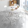 Modern Foldable Dining Table Stylish Marble-Patterned Top, Sturdy X-Leg Design Space - Saving & Easy to Store, Ideal for Home