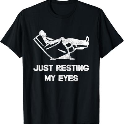 Nur Augen zu, Lustiger Liegestuhl, Lustiges Vatertags-T-Shirt