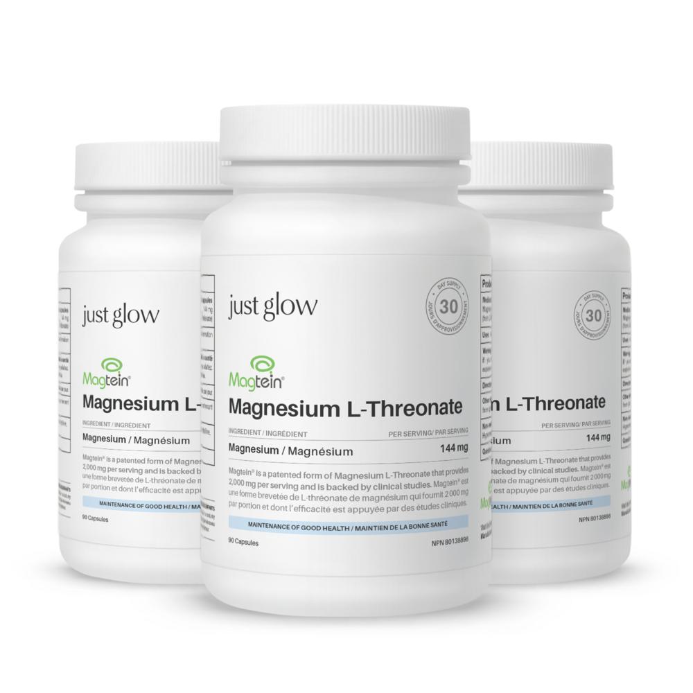 Justglow Magtein Magnesium L-Threonate Veggie Capsules 3 pcs 90 Tablets