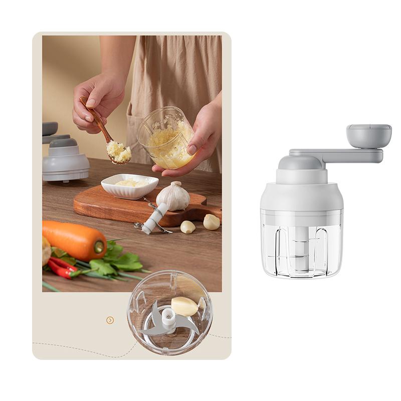 Manual Garlic Chopper Rotate Garlic Press Crusher Vegetable Onion Cutter Multifunctional Masher Kitchen Cooking Accessories