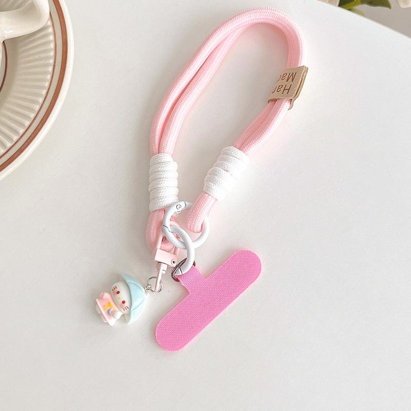 Mobile Phone Lanyard Girl Heart Cartoon Cute Kt Cat Jewelry Portable Rope Woven Rope Short Pendant Female