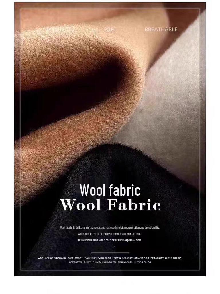 Women's Khaki Wool Coat - Autumn/Winter 2025, High-End Korean Style, Petite & Plus Size.