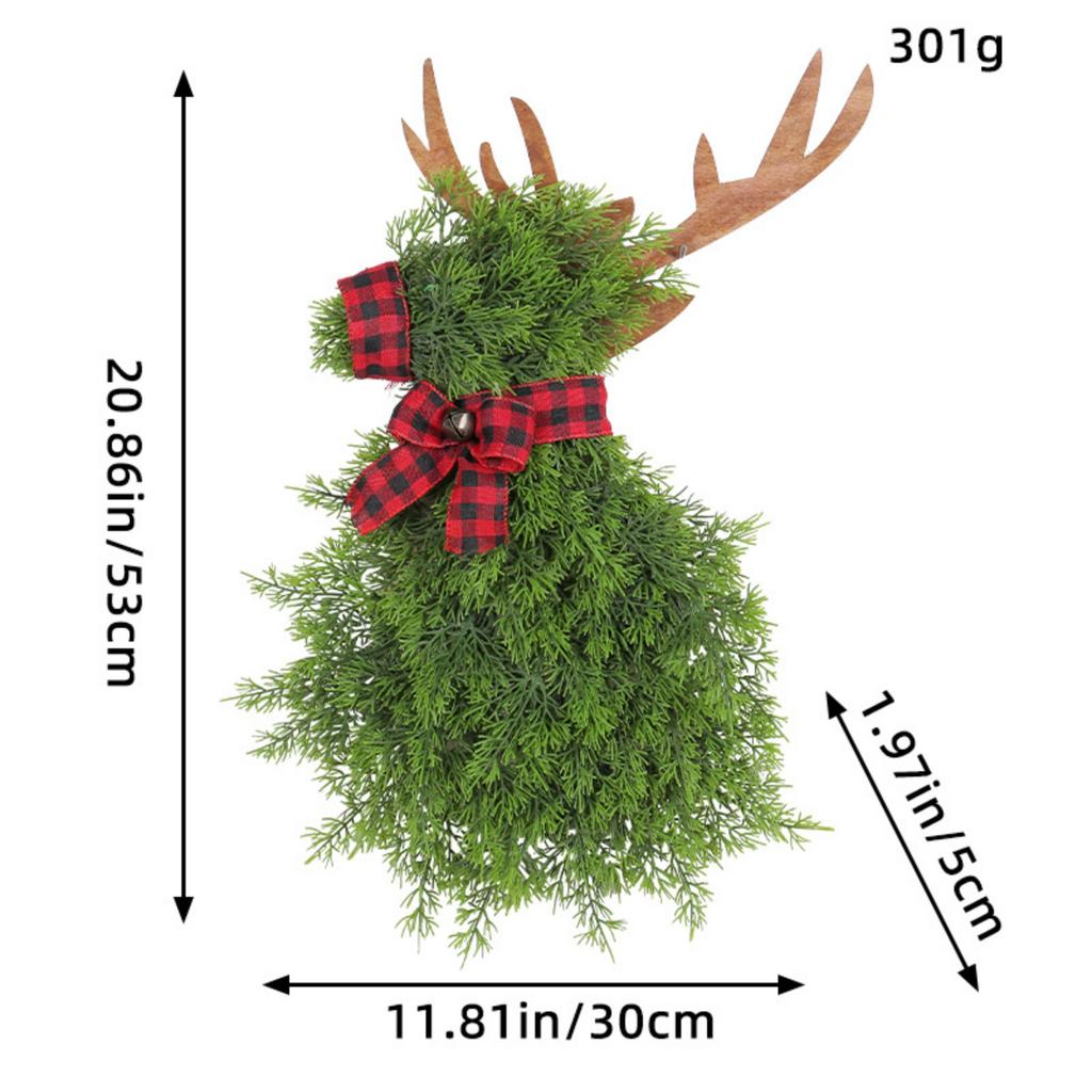 Animal Shape Christmas Wreaths Decoration Christmas Home Wall Wreath Outdoor Garland Artificial Pine Needle Elk Door Wreath