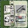Fashion Design Cute Phone Case For Tecno Camon17P Phone Holder Cartoon Back Cover Shockproof Panda Silicone Ring Lanyard
