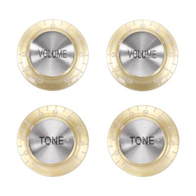 Uxcell Guitar Control Plastic Hat Volume Tone Adjustment LP Gold 4-Pack Knobs, Bell-Top Style, & Knobs, Compatible,