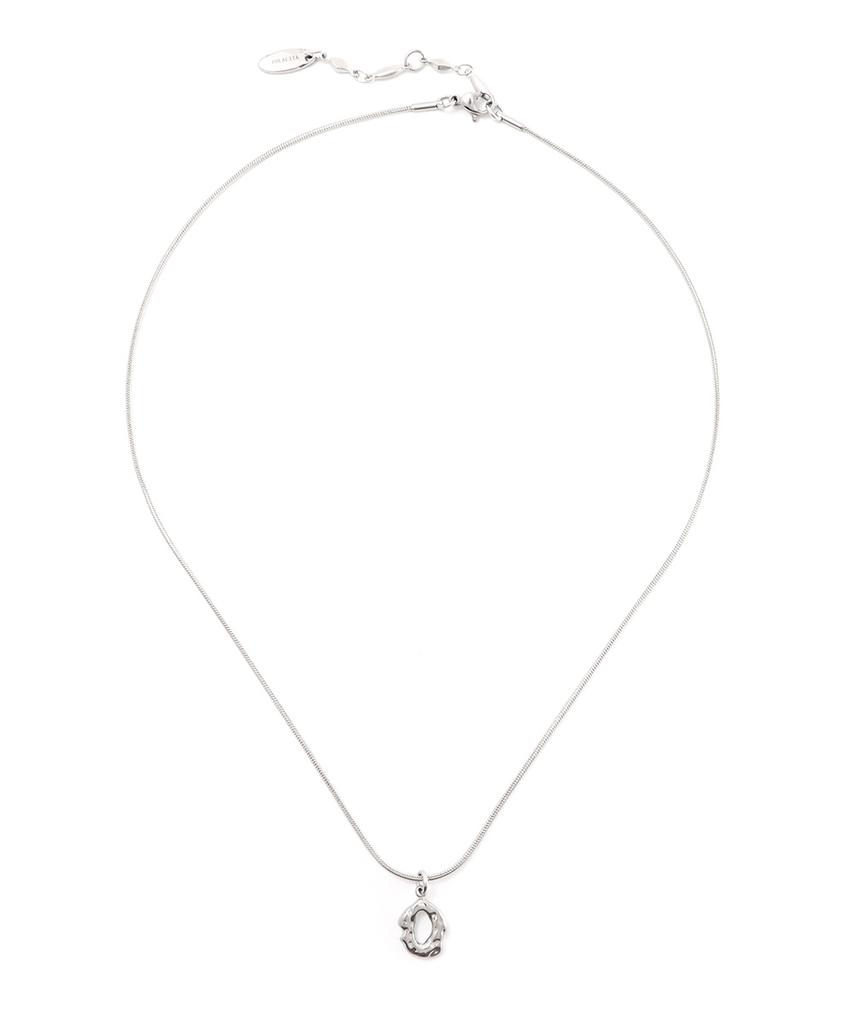 Polalita Oval Pendant Minimal Necklace (Plt-Nl-075_Sv)