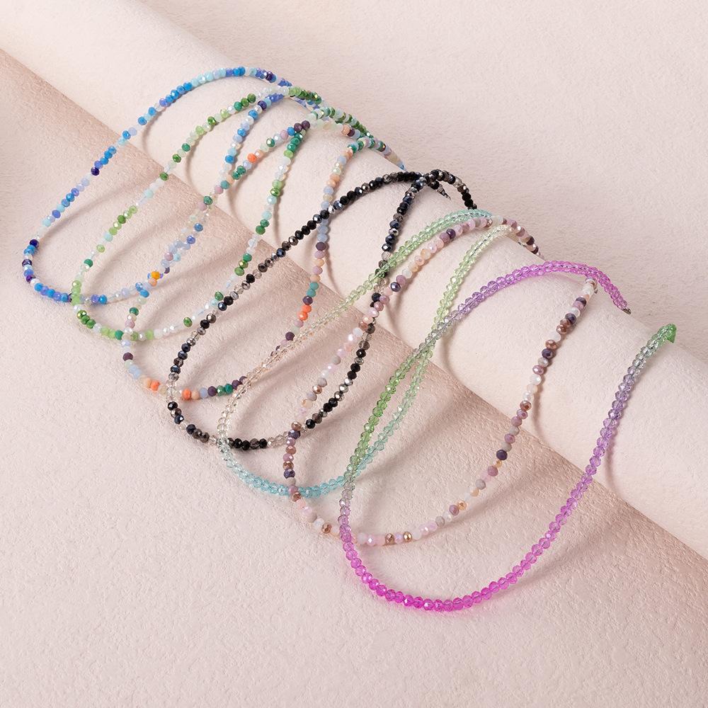 European and American New Items, Women's Bohemian Short Neck Chain, Handmade Fashion Creative Color Rice Bead Necklace