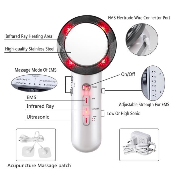 Ultrasons Cavitation EMS Corps Minceur Masseur Perte de Poids Lipo Anti Cellulite Fat Burner Galvanique Infrarouge Thérapie