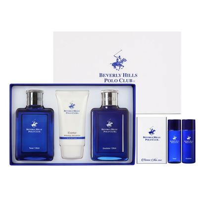 Beverly Hills Polo Club Blue Homme 1 Set of 3 Basic Men's Items + 2 Miniatures (skin + Lotion) 1 Set