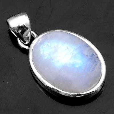 925 Sterlingsilber Mondstein Edelstein Geburtsstein Anhänger, Unisex Geschenk, Handgefertigter Schmuck, Silberanhänger