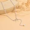 Vintage White Imitation Pearl Tassel Necklace for Women Fashion Gold Color Handmade Beaded Clavicle Chain Necklace Jewelry