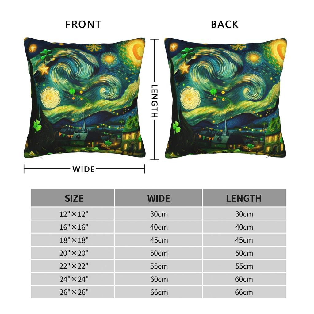 Pillow Cover Night Van Gogh'S Starry Sky Goes Irish Novelty Pillow Case For Couch Sofa Bedroom Pillowcases
