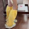 Winter Ruffle Kant Verfraaide Lange Sokken Rekbare Thermische Pluche Beenwarmers Hoezen met Strikken Accent Voor Dames Kousen