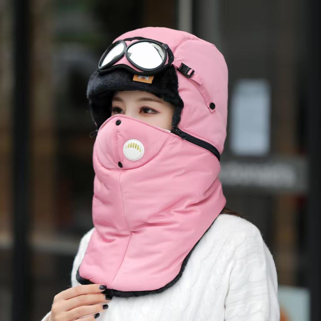 Unisexowa wiatroodporna czapka narciarska/rowerowa w stylu pilota z ochroną uszu i ciepłą aksamitną podszewką