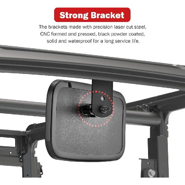 WSays Ranger Rückspiegel, UTV Mittelrückspiegel Kompatibel mit Polaris Ranger 500 570 900 1000 XP 2017-2025 Pro-Fit Käfig mit Fabrik