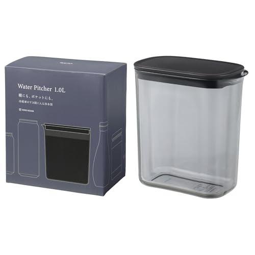 Marna 1L Water Pitcher, Fits in the Gap of Your Refrigerator (Heat-Resistant, Dishwasher-Safe, Wide Mouth), Easy to Clean, Perfect for Water, Barley T