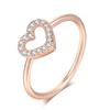 Double Fair Heart Rings For Women Female Rose Gold Color Zircon Party Daily Female Women's Midi Rings Fashion Jewelry R916