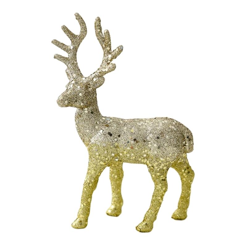 Shimmering Deer Christmas Tree Decoration, Plastic Ornament with Integrated Hanging Loop for a Bright Seasonal Accent