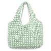 Petit-Germe Popcorn Bag, Casual, Eco-Friendly Shopping Bag, Waffle Bag, Lightweight, Cute, Korean Design (Simple Light Green)