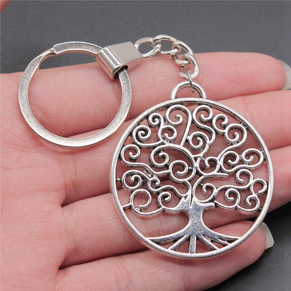 Tree of Life Nature Growth Pendant Antique Bronze Metal Keychain Trendy Gift for Nature Lovers