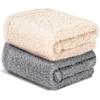 Deka pro kočky pro malé psy, štěně, kočku, kotě, 16" x 24", měkký teplý sherpa fleece, pratelná, šedá/béžová, balení 2 ks
