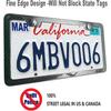Carbon Fiber License Plate Frame- 100% Handcrafted Real Carbon Fiber Cloth Wrapped Holder, Slim Black Stainless Steel Car Tag Cover With Screws Caps,