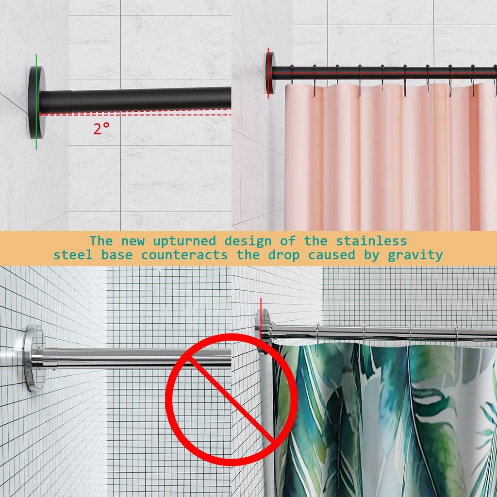 SIKAIQI Curved Shower Curtain X X Stainless Steel Corner Shower Curtain Rod Rod, L-Shaped, 70-100cm 70-100cm / 27.55"-39.37" 27.55"-39.37",