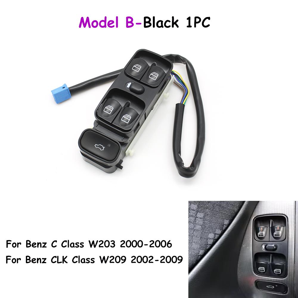 

W203 W209 Car Interior Power Master Window Switch Regulator For Mercedes Benz C CLK Class 2038210679 2038200110 2098203410 Black-Model B 1PC