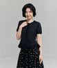 Awesome Studio Frill Detail Short Sleeve Knit Cardigan Navy