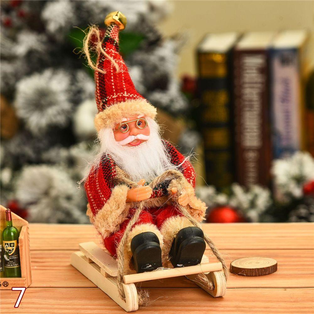 Standing & Sitting Festival Party Christmas Tree Accessories Xmas Ornament Desktop Santa Claus Doll
