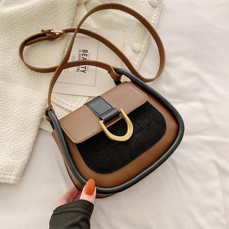 Spring retro simple small bag women's bag new trendy shoulder bag messenger bag fashion saddle bag