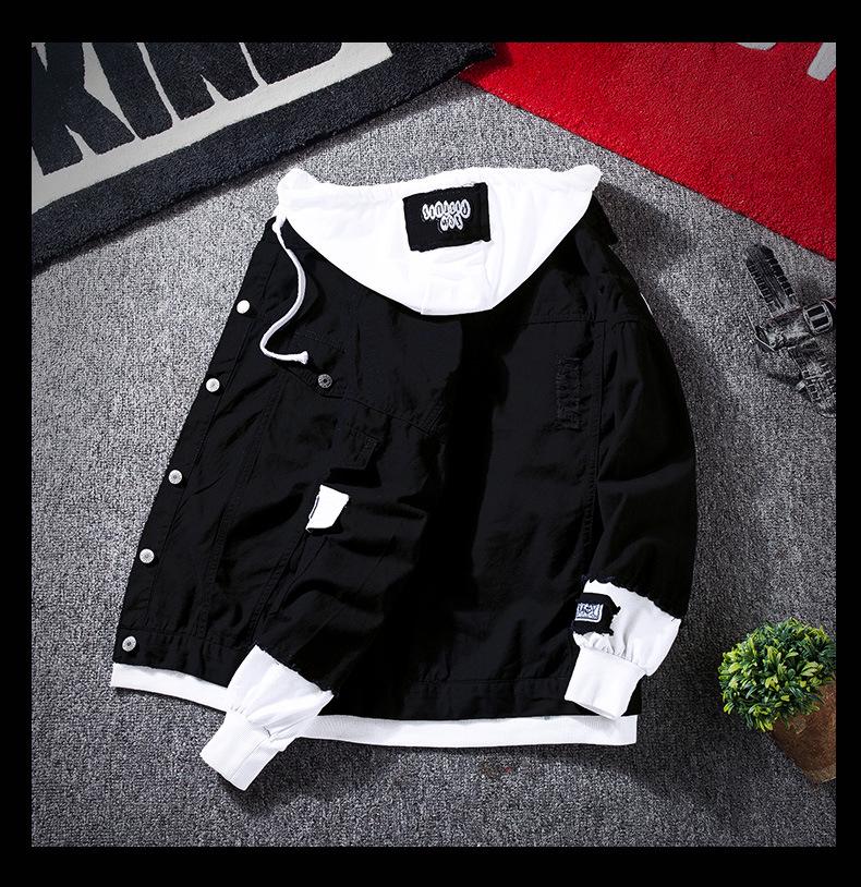 Men's Handsome Korean Style Loose Denim Jackets for Spring and Autumn