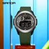 SANDA Fashion New LED Wristwatch Digital Men's Electronic Watches Multi Functional Waterproof Alarm Clock Colorful Light Men's