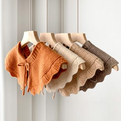 Warm Shawl Outer Decoration Women'S Versatile Knitted Wool False Collar Horizontal Neck Shawl