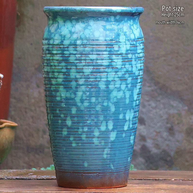 Handmade Coarse Ceramic Succulent Planter, Orchid Breathable Zisha Pot, Old Tree Design, Tall Rose Pot.