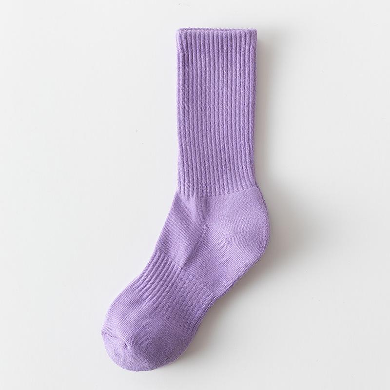 Women's Autumn and Winter Warm Leg Warmers Solid Color High Rubber Band Sports Long Cotton Socks