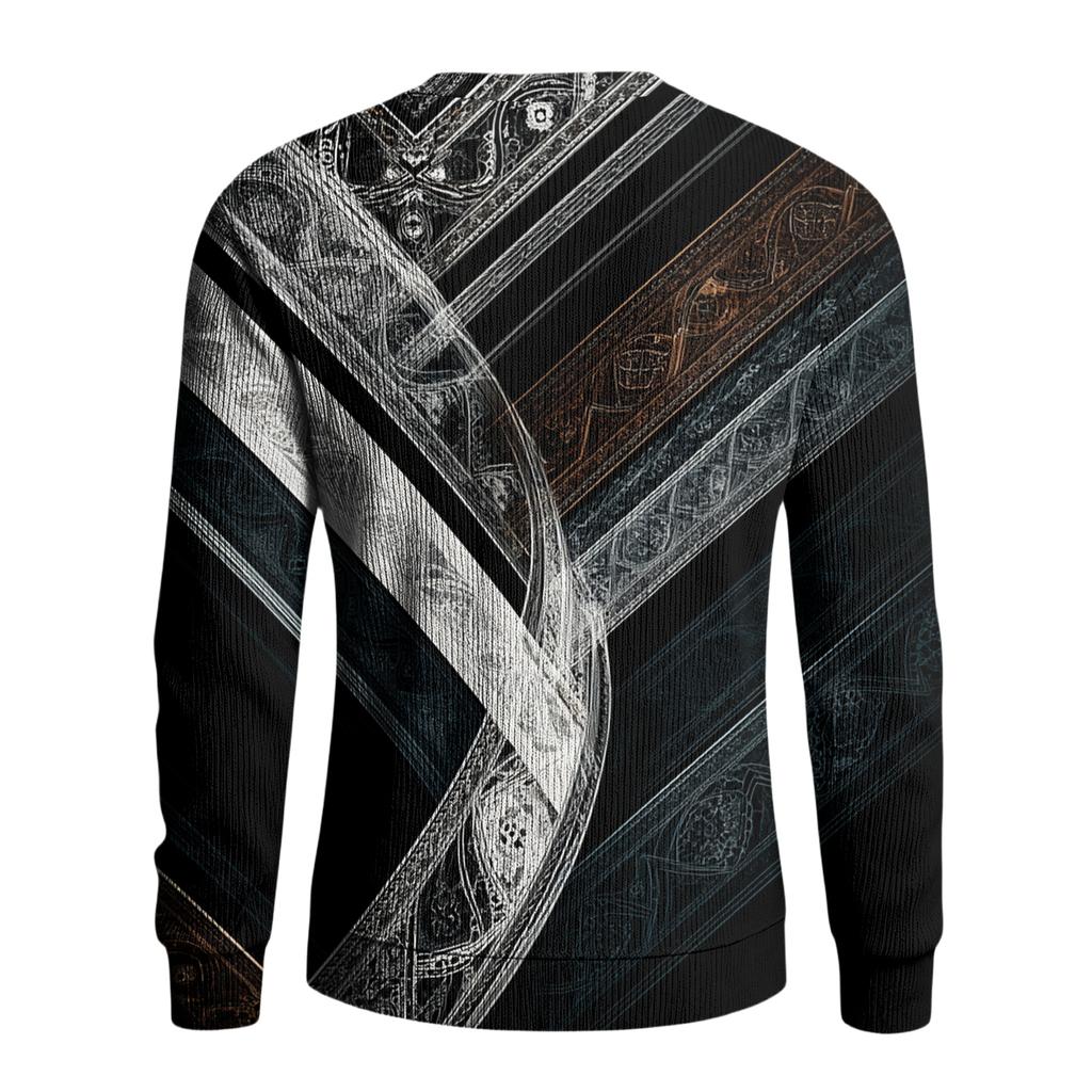 Herren Rundhals Langarm Rippstrick Pullover