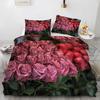 Roses Bedding Set Duvet Cover For Girls Women Couple Lover Romantic Comforter Cover Valentine'S Day Bedroom Decor Quilt Cover
