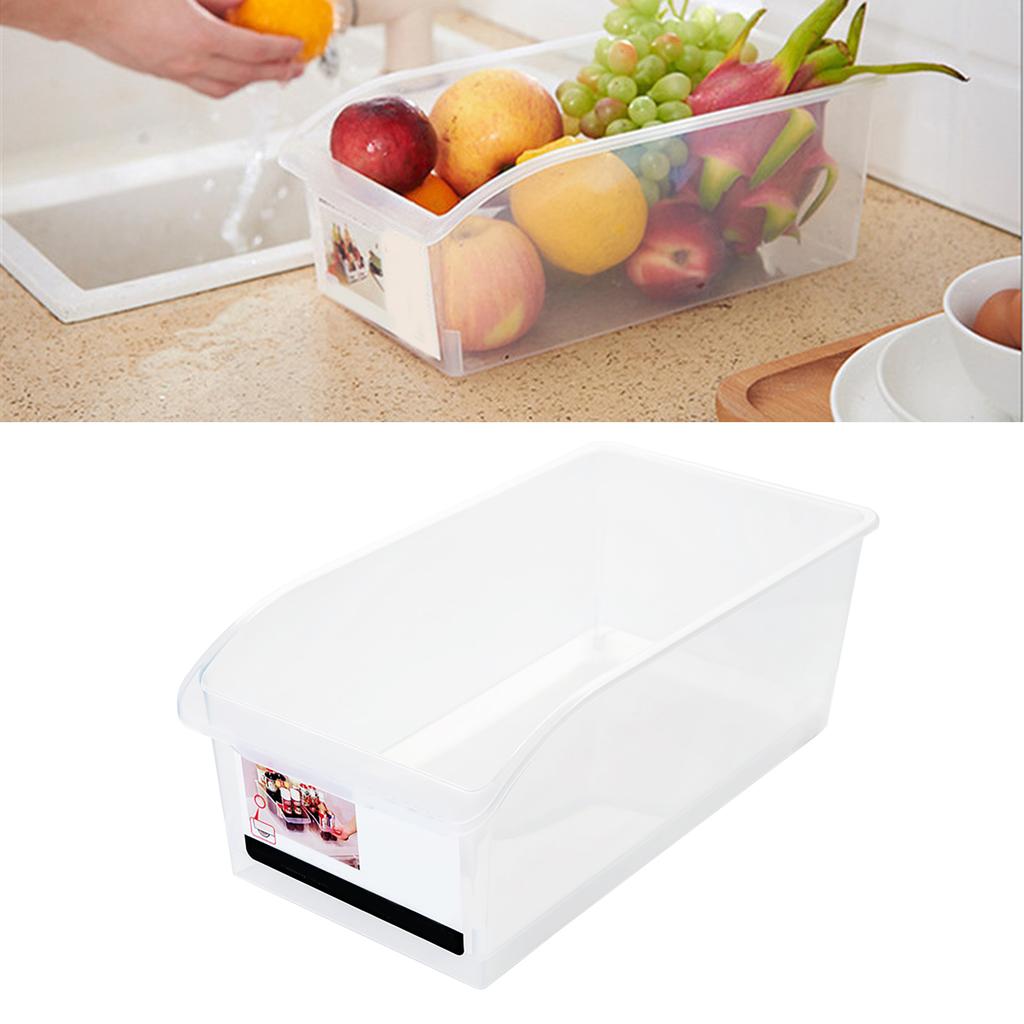 Fridge Drawer Organizer Bin Easy Access Clear Plastic Ample Capacity Versatile Pull Out Storage